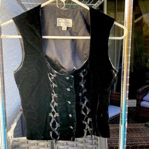 Black velvet vintage vest